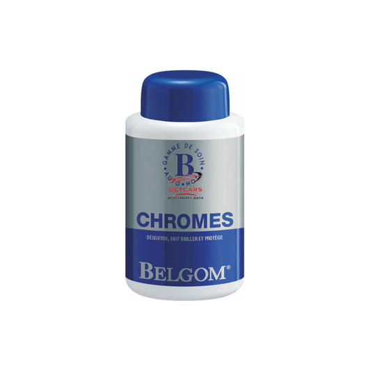 Belgom Chromes – nettoyant et rénovateur pour chromes auto et moto, brillance longue durée