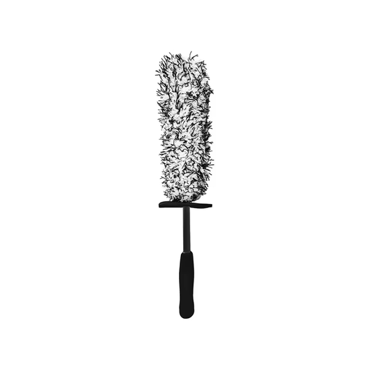 Brosse jantes microfibres extra-plate pour un nettoyage efficace des jantes de voiture.