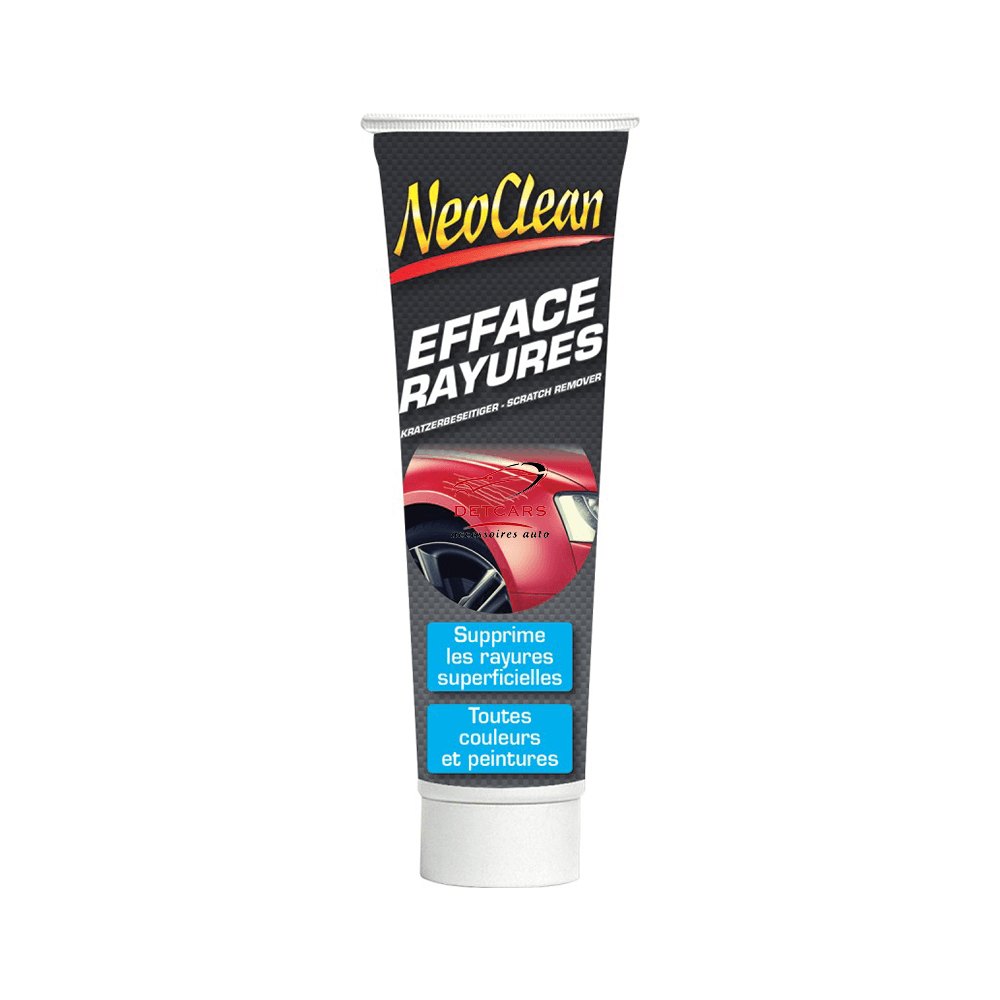 L'éfface rayures Neoclean est efficace pour gommer une éraflure, une griffure ou toute autre micro-rayure sur votre carrosserie. Efficace et durable sur les voitures, motos , il agît rapidement sans abîmer le vernis protecteur de votre véhicule.