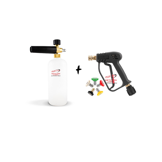 Pack composé d'un pistolet pour nettoyeur haute pression adaptable sur tuyau de la marque karcher du model k2 à k7 + Canon à mousse FullCarX . Très pratique et léger , il sera l'accessoire indispensable pour le lavage de votre véhicule .