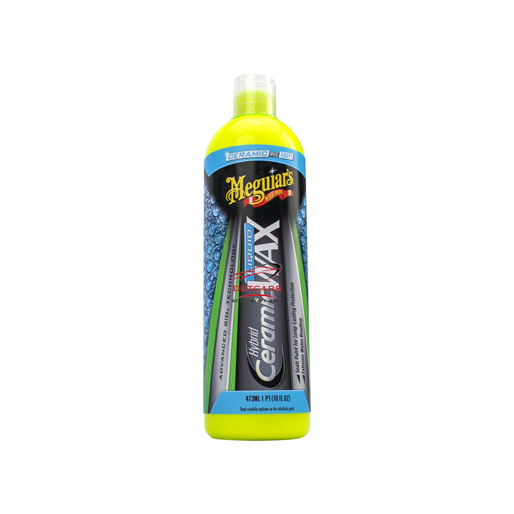 outeille de Meguiar’s Hybrid Ceramic Liquid Wax 473 ml, cire liquide haute performance pour la protection carrosserie, idéal pour les passionnés de detailing et la vente d’accessoires de nettoyage automobile.