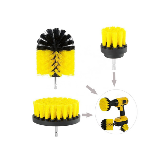 Brosses de nettoyage à monter sur perceuse/visseuse idéal pour roues , tapis , moquette , tissus , sieges .. 3 pièces (vendu sans perceuse ) .