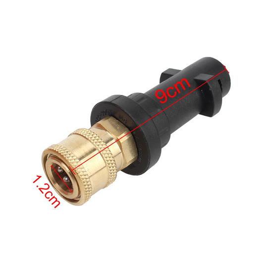 Adaptateur pour fixation de canon à mousse ( foam-lance ) sur lance karcher du model k2 à k7 . Canon à mousse disponible sur notre boutique en ligne .