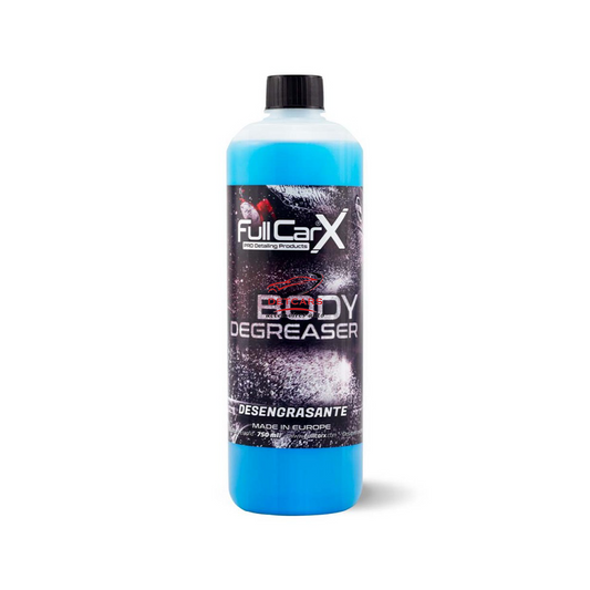 Le Body degreaser de chez FullCarX est un dégraissant/Eliminateur Silicone spécialement conçu pour le traitement des zones métalliques et des carrosseries/peintures... avec une grande quantité de graisse/saleté. Il est utilisé dans les applications qui n