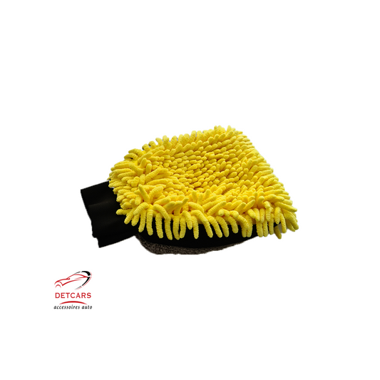 Gant de lavage chenille pour voiture double face . Extrêmement absorbant idéal pour avoir de la belle mousse lors du lavage de votre véhicule.