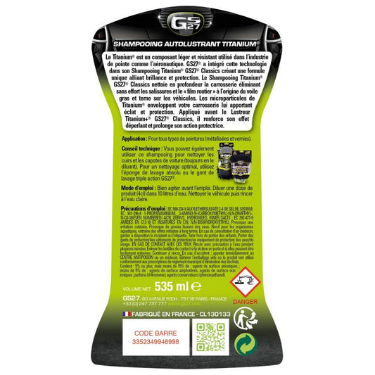 Shampooing autolustrant titanium GS27 500ml