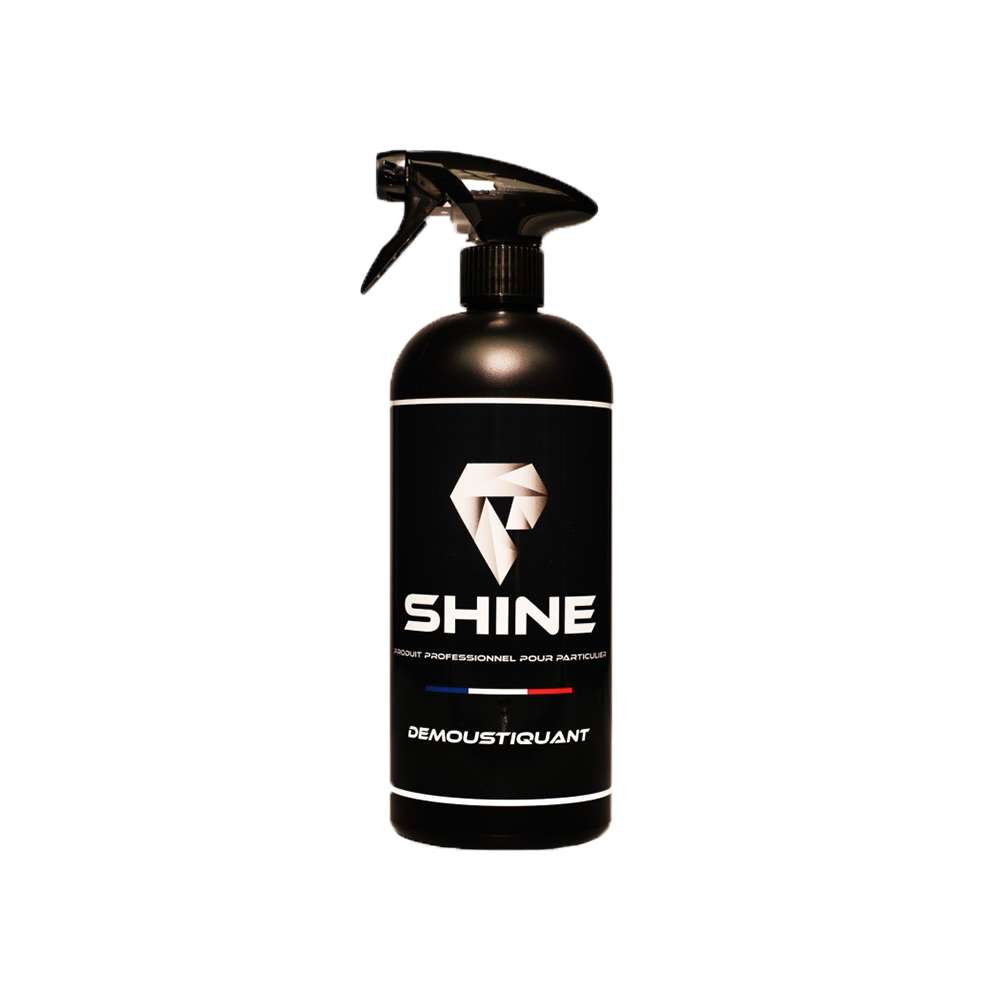 Nettoyant insectes ( démoustiquant ) Shine . Idéal pour éliminer tous les débris d’insectes et de fientes sur carrosserie , plastiques et toutes autres surfaces .