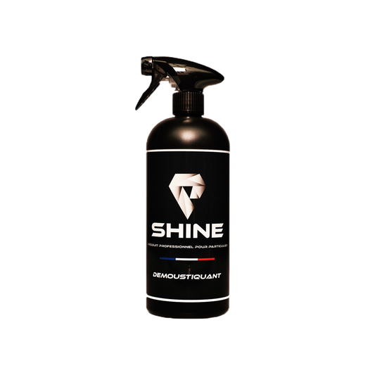 Nettoyant insectes ( démoustiquant ) Shine . Idéal pour éliminer tous les débris d’insectes et de fientes sur carrosserie , plastiques et toutes autres surfaces .