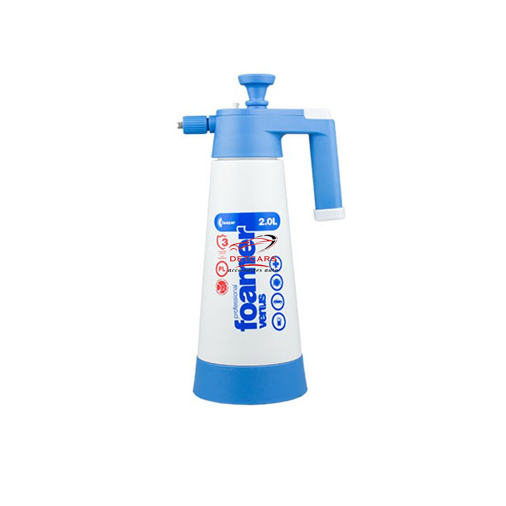 Le Venus super foamer de chez Kwazar est un pulvérisateur à pression idéal pour un prélavage ou lavage lorsque l'on ne procède pas de nettoyeur haute pression . Résistant au produits chimiques , il vous permettra d'effectué un prélavage de qualité sans
