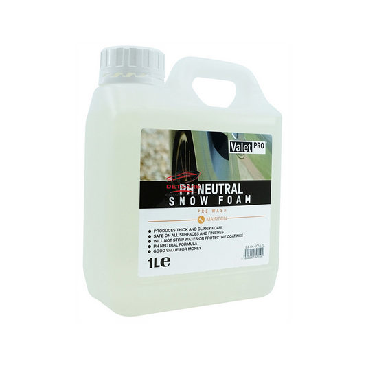 Ph neutral snow foam de chez Valet pro est un additif agents moussant idéal pour avoir une belle mousse lors d'un prélavage ou lavage d'un véhicule . Il préservera tout type de protection