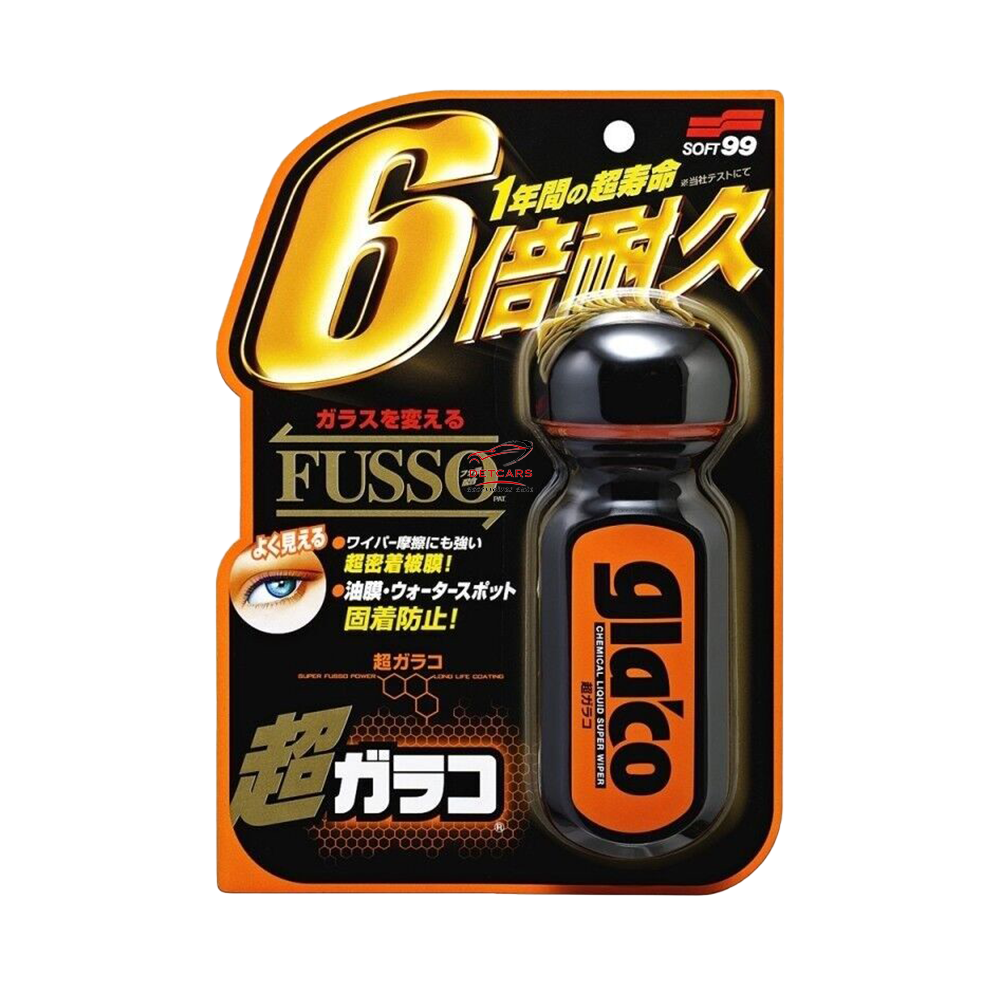 Le ultra GLACO de chez Soft99 est un traitement hautement hydrophobe longue durée pour pare-brise et vitrage extérieur . Grâce à sa nouvelle formule à base de fluorine, Ultra Glaco apporte une grande protection au passage des essuie-glaces, à la poussière et au film routier allant jusqu'à 12 mois !