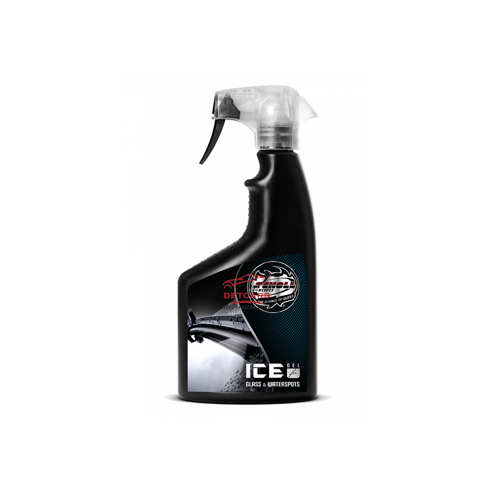 Le gel antitaches de verre et d’eau ICE innovant est une formulation de gel unique, très efficace et très visqueuse pour un nettoyage efficace des surfaces en verre et en laque. Une caractéristique indéniable du gel nettoyant est son « arrêt de vidange » intégré.