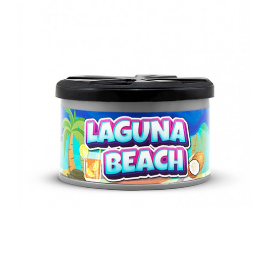 Assainisseur d’air Laguna Beach FullCarX en conserve de 6,5 cm de diamètre. Il contient des mousses qui libèrent un parfum intense, inondant le véhicule ou l’habitacle.