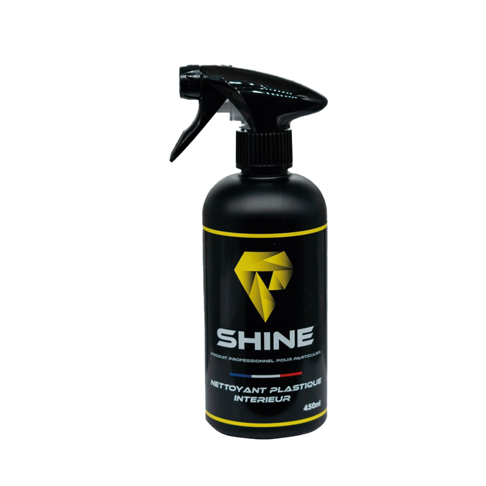 Nettoyant plastiques intérieur de chez Shine . Idéal pour retrouver l'éclat d'origine de vos plastiques intérieur . Très économique à l'emploi, produit à base d'eau ne contenant pas d'agent propulsif et ne produisant pas non plus de vapeur nocive