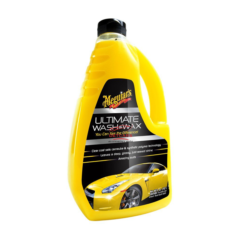 Shampooing Ultimate Meguiar's 470ml  Parce qu’il contient un riche mélange de cires et de polymères, ce shampooing auto révolutionnaire permet de renforcer la protection et la brillance.