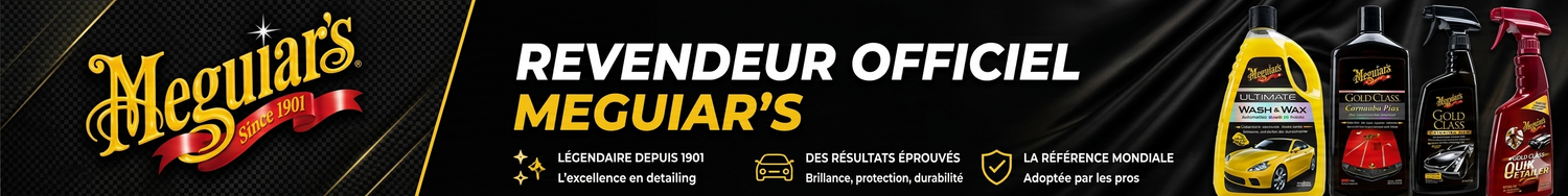 Bannière Detcars revendeur officiel des produits de nettoyage auto Meguiar's