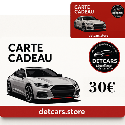 Carte Cadeau DETCARS
Offrez l’excellence du soin auto
Disponible en 10€ · 20€ · 30€ · 50€ · 100€
Valable 1 an – Code envoyé par mail
👉 Commandez maintenant sur detcars.store