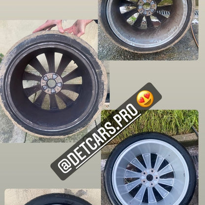 Décontaminant ferreux et nettoyant jantes , Utilisable sur tous les types de jantes et de supports . Contient des agents brillants .  Alchimy7 Iron 7 HD est un décontaminant ferreux et un nettoyant jantes efficace laissant une finition brillante. Il disso