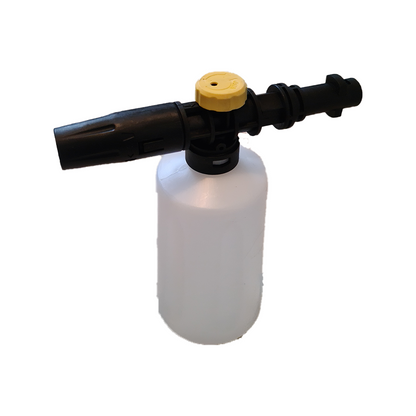 Canon à mousse pour karcher du model k2 au model k7 . Capacité 750ml . Idéale pour un bon prélavage de votre voiture .   Grace à sa graduation allant jusqu'à 750ml , dosez votre mélange comme vous le souhaitez