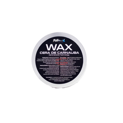 Cire de carnauba bien supérieur au cires classiques en spray , offrant beaucoup de profondeur de couleur (brillance) et un fabuleux 'Wet Look'.  Très longue durée avec des applications régulières, propriétés hydrophobes qui empêchent la saleté d'adhérer, 