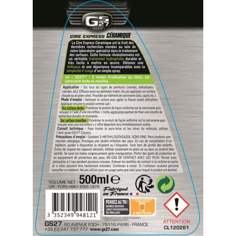 Cire express céramique GS27 500ml