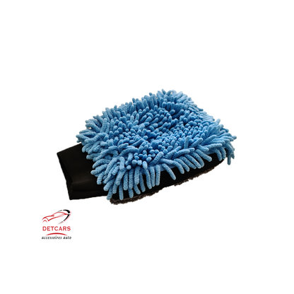 Gant de lavage chenille pour voiture double face . Extrêmement absorbant idéal pour avoir de la belle mousse lors du lavage de votre véhicule.