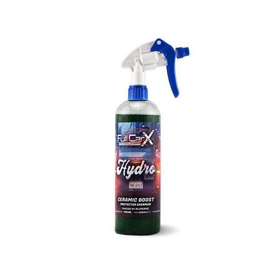Hydro-coat de chez FullCarX est un traitement céramique ultra rapide, super hydrophobe (instantané) et de qualité .  Vaporisez le corps uniformément; Lavez le véhicule et partez! ( attention : appliquer à l'ombre et température ambiante ) 