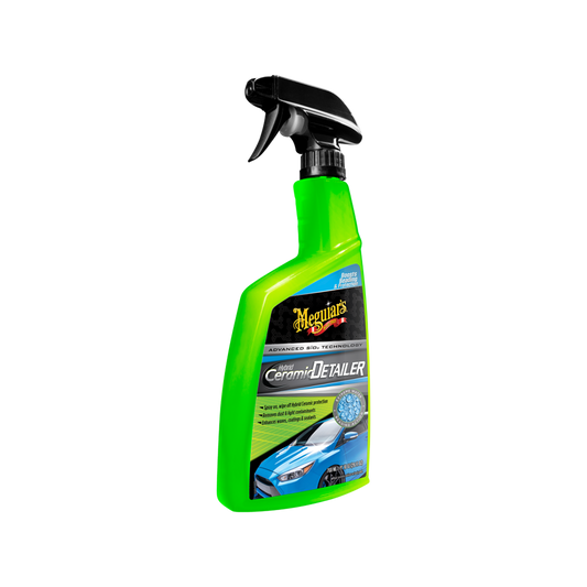 Spray de finition hybride céramique de chez Meguiar's . Entre un lavage et l’application d’une cire, ce spray de finition est idéal pour un entretien rapide tout en apportant une légère couche de protection hybride céramique.